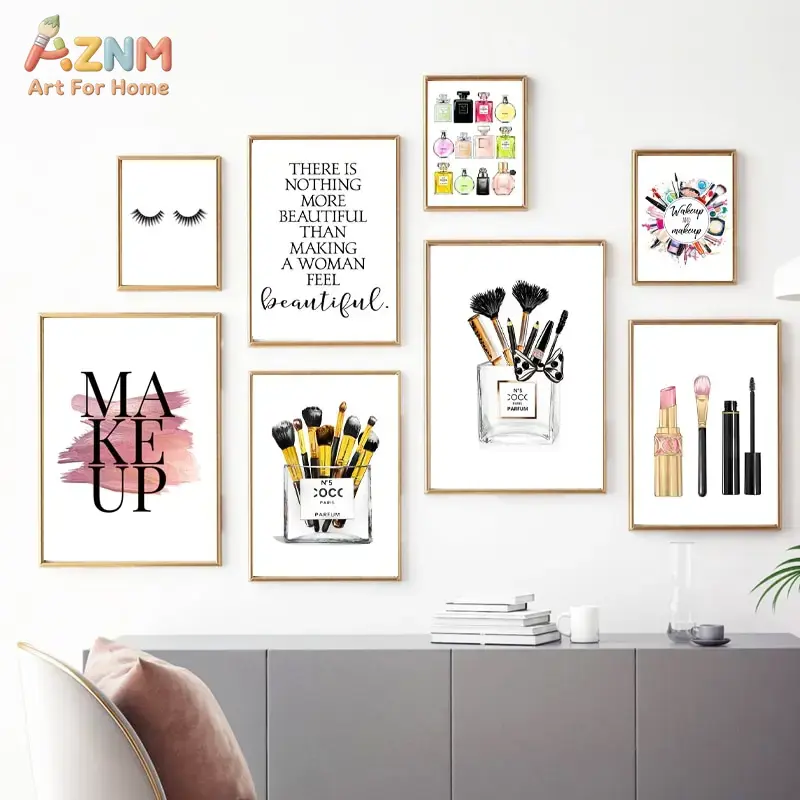 Makeup Is Beauty Quotes - AZNM Lienzo Decorativo Rosa de Moda