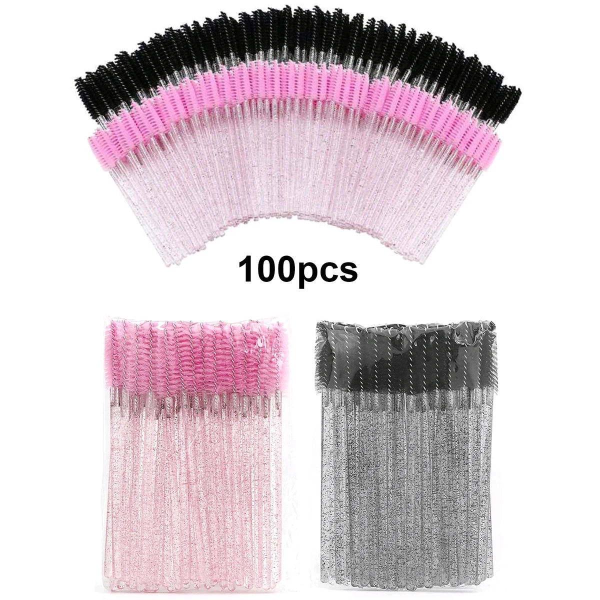 Makeup Brush Set - 100 unidades de cepillos desechables para