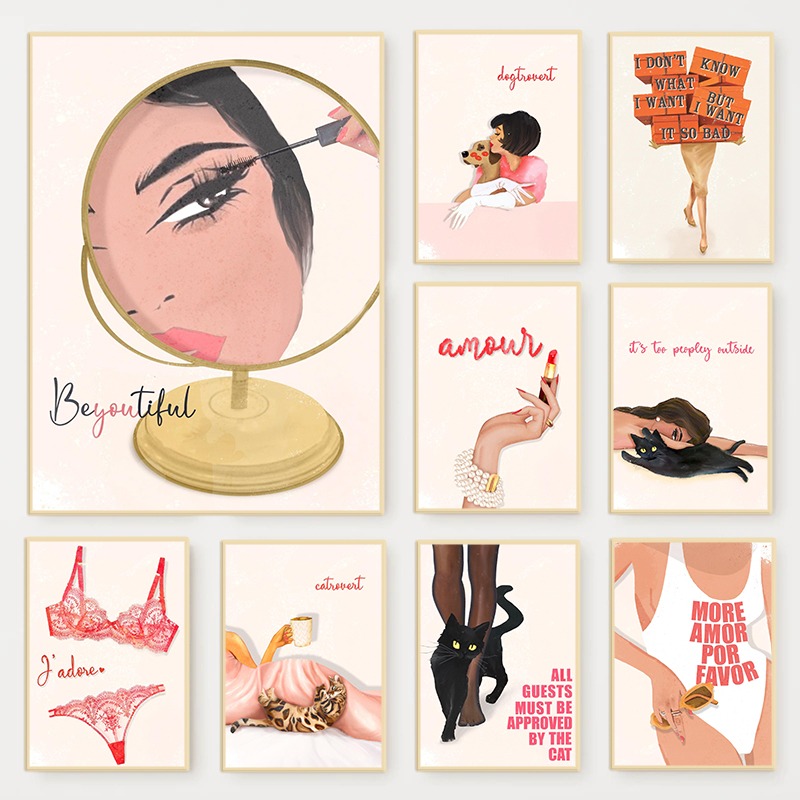 Makeup Is Beauty Quotes - Póster de revista de moda Glam