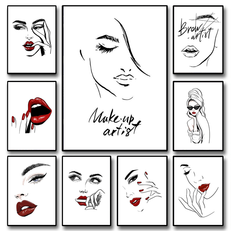 Makeup Is Beauty Quotes - Póster de Maquillaje de Moda, Arte