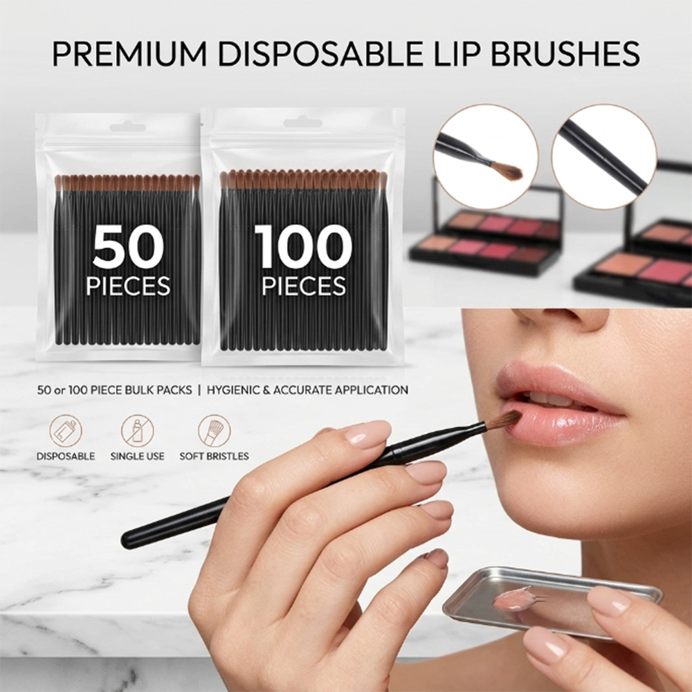 Makeup Brush Set - Juego de pinceles desechables para labios,