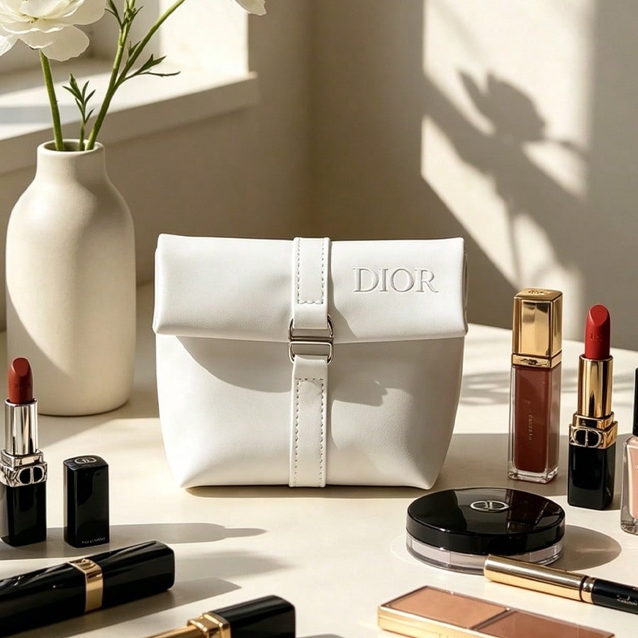 Beauty Makeup Dior - Bolsa de cosméticos blanca de Dior,