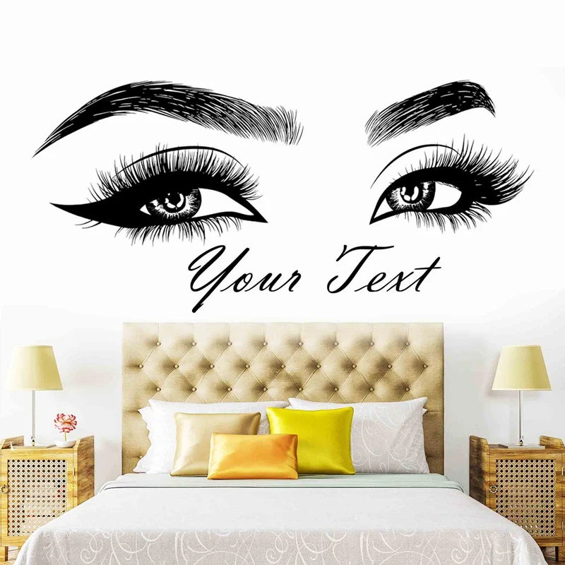 Makeup Is Beauty Quotes - Pestañas cejas vinilo pegatina salón de