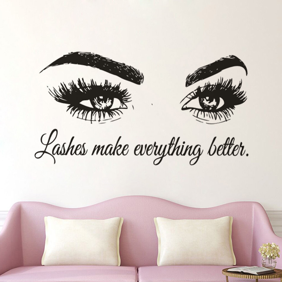 Makeup Is Beauty Quotes - Calcomanía de vinilo para pared de