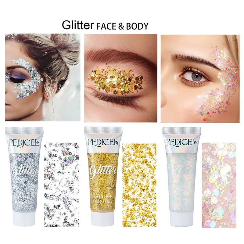 Eyeshadow Glitter Pigment - Gel Brillante para Rostro, Crema con