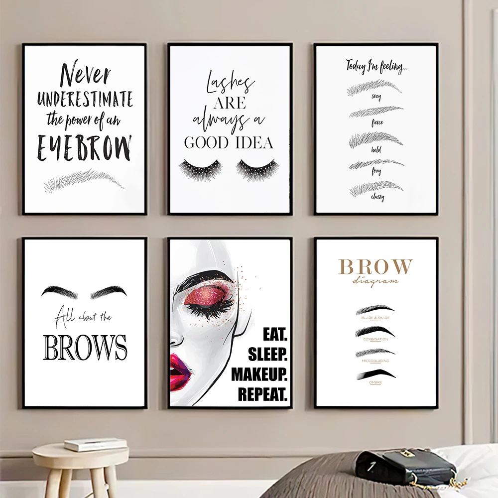 Makeup Is Beauty Quotes - Lienzo de maquillaje de moda, pintura