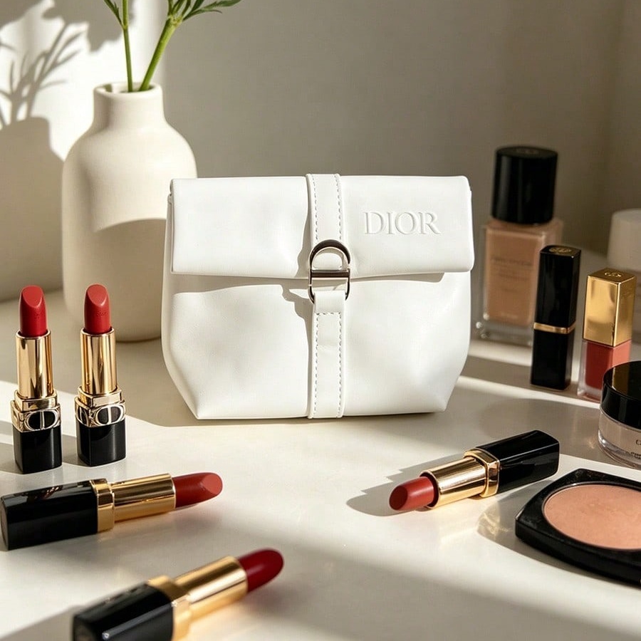 Bolsa de cosméticos blanca de  - Beauty Makeup Dior reseña y precio